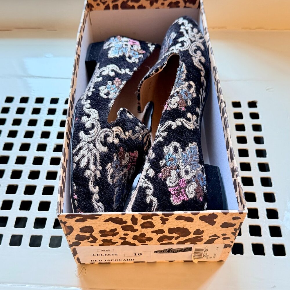 French Sole New York Celeste Black Jacquard Shoes Size 10 - Picture 5 of 5